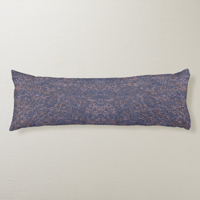 Simple Abstract Thread Art Blue Pattern Body Pillow (Front)