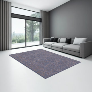 Simple Abstract Thread Art Blue Pattern Rug