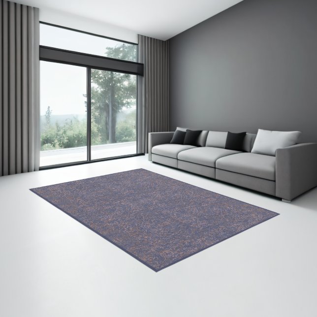 Simple Abstract Thread Art Blue Pattern Rug (Insitu (Indoor 3))