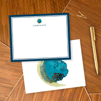 Simple Abstract Watercolor Personalized Stationery Note Card