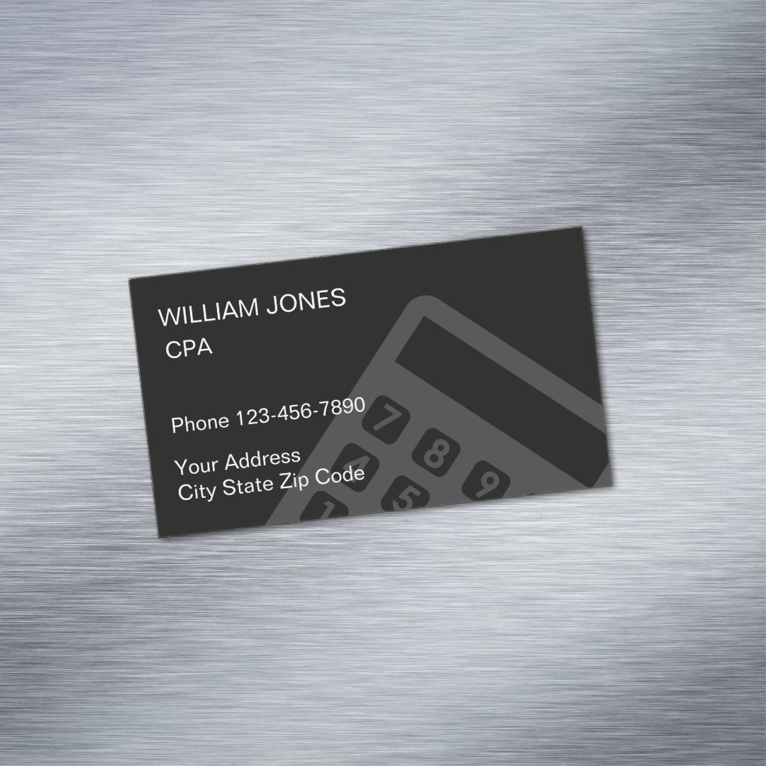 Simple Accountant CPA Design Business Card Magnet | Zazzle