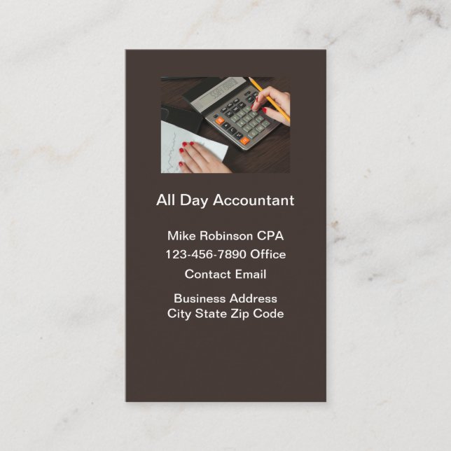 Simple Accountant CPA Theme Business Cards (Front)