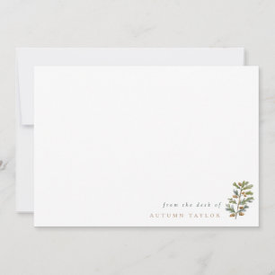 Simple Acorns & Leaves Fall Personalized Note Card