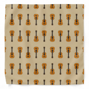Simple Acoustic Guitar Cartoon Bandana