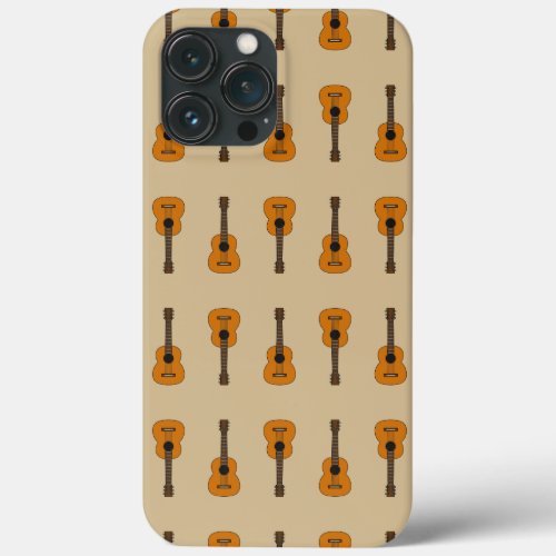 Simple Acoustic Guitar Cartoon iPhone 13 Pro Max Case