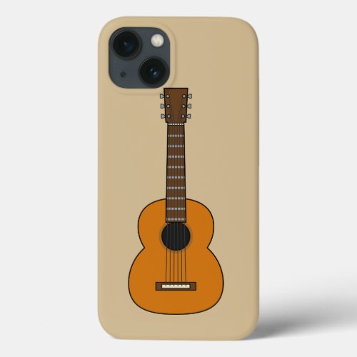 Simple Acoustic Guitar Cartoon iPhone 13 Case