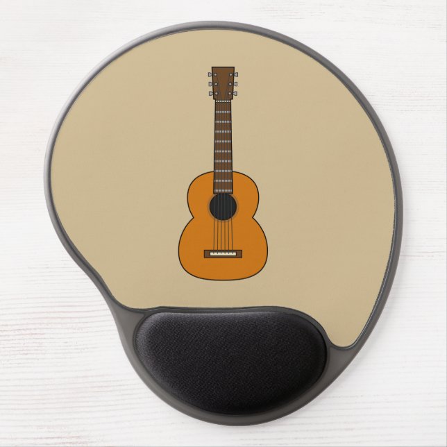 Simple Acoustic Guitar Cartoon Gel Mouse Pad (Front)