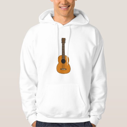 Simple Acoustic Guitar Cartoon Hoodie