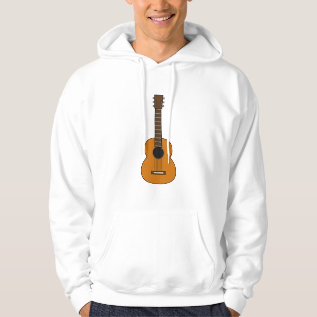Simple Acoustic Guitar Cartoon Hoodie (Front)
