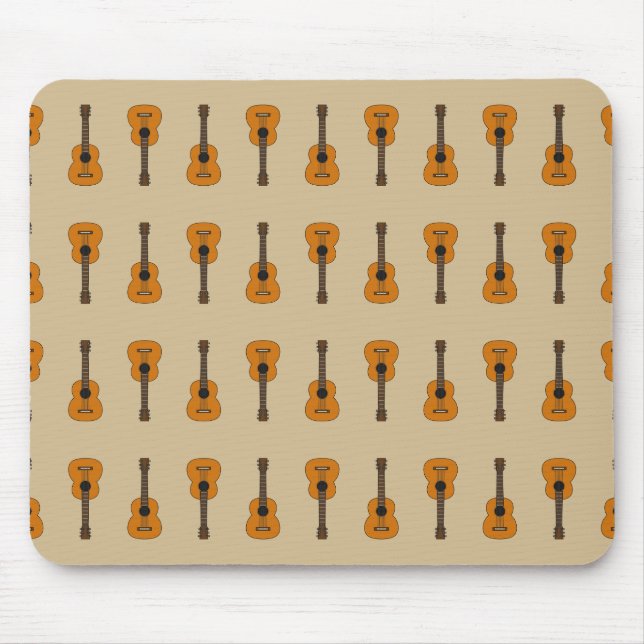 Simple Acoustic Guitar Cartoon Mouse Pad (Front)
