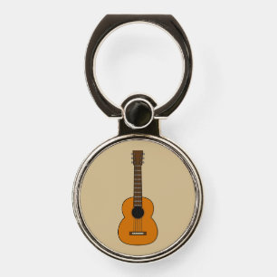 Simple Acoustic Guitar Cartoon Phone Ring Stand