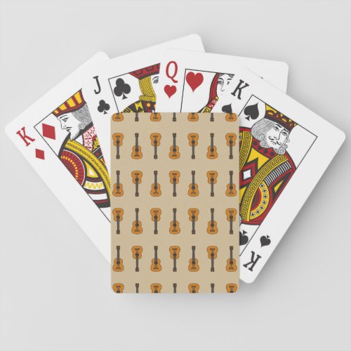 Simple Acoustic Guitar Cartoon Poker Cards