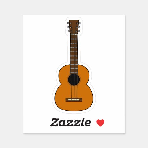 Simple Acoustic Guitar Cartoon Sticker