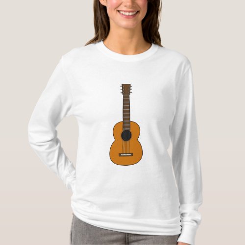 Simple Acoustic Guitar Cartoon T_Shirt