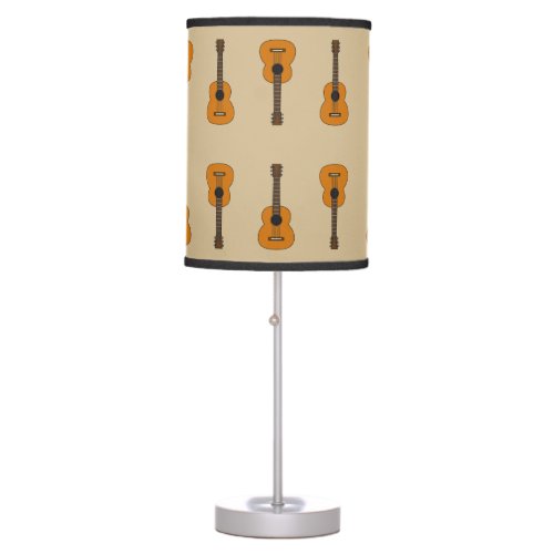 Simple Acoustic Guitar Cartoon Table Lamp