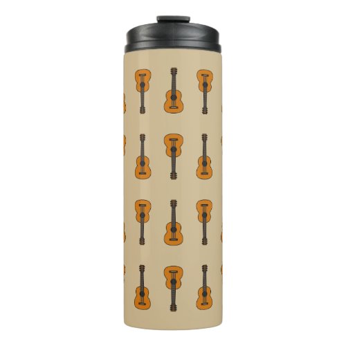 Simple Acoustic Guitar Cartoon Thermal Tumbler