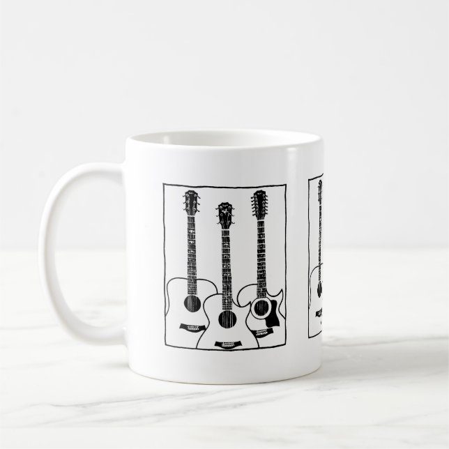 simple acoustic guitars coffee mug (Left)
