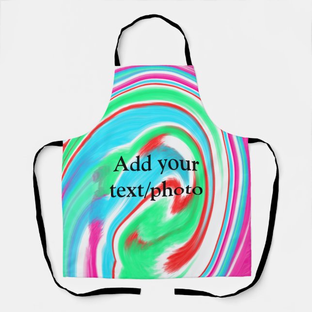 Simple acrylic pour marble add your text name cust apron (Front)