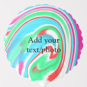 Simple acrylic pour marble add your text name cust balloon