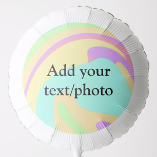 Simple acrylic pour marble add your text name cust balloon