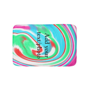 Simple acrylic pour marble add your text name cust bath mat