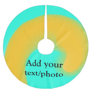 Simple acrylic pour marble add your text name cust brushed polyester tree skirt