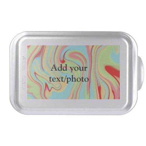 Simple acrylic pour marble add your text name cust cake pan