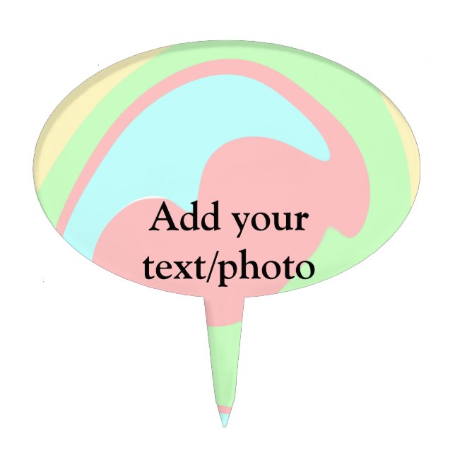 Simple acrylic pour marble add your text name cust cake topper (Front)