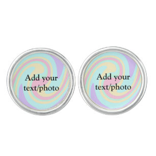 Simple acrylic pour marble add your text name cust cufflinks