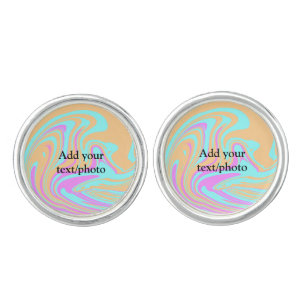 Simple acrylic pour marble add your text name cust cufflinks