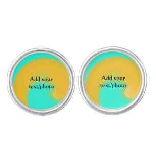 Simple acrylic pour marble add your text name cust cufflinks