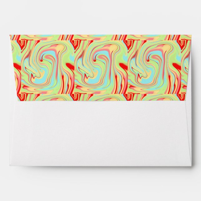Simple acrylic pour marble add your text name cust envelope (Back (Top Flap))
