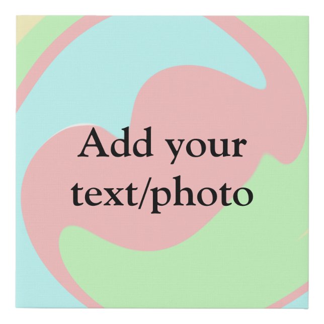 Simple acrylic pour marble add your text name cust faux canvas print (Front)