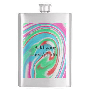 Simple acrylic pour marble add your text name cust flask