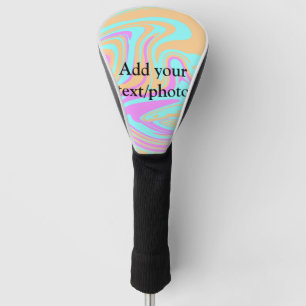 Simple acrylic pour marble add your text name cust golf head cover