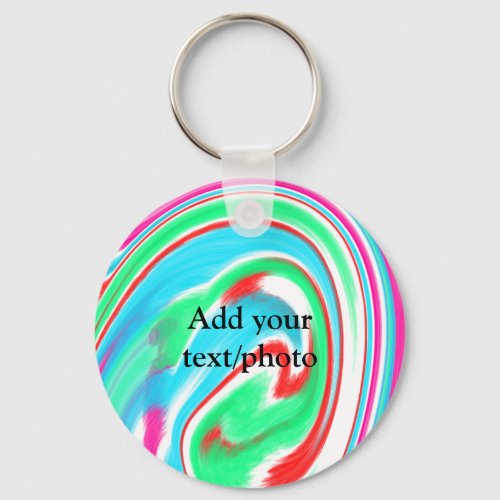 Simple acrylic pour marble add your text name cust keychain