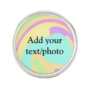 Simple acrylic pour marble add your text name cust lapel pin