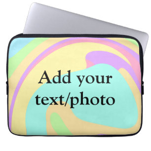 Simple acrylic pour marble add your text name cust laptop sleeve