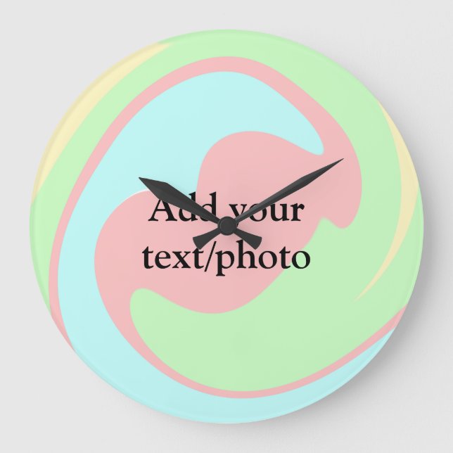 Simple acrylic pour marble add your text name cust large clock (Front)