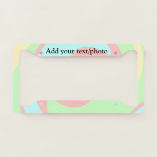 Simple acrylic pour marble add your text name cust license plate frame