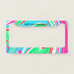 Simple acrylic pour marble add your text name cust license plate frame