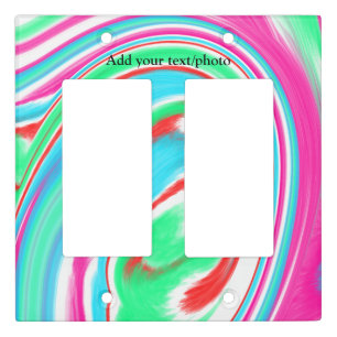 Simple acrylic pour marble add your text name cust light switch cover