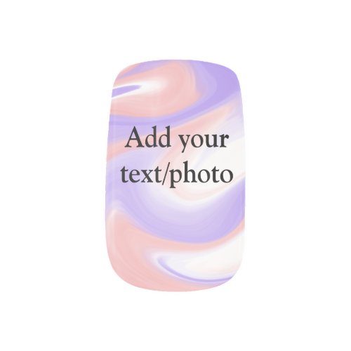 Simple acrylic pour marble add your text name cust minx nail art
