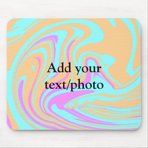 Simple acrylic pour marble add your text name cust mouse pad