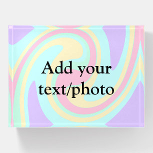 Simple acrylic pour marble add your text name cust paperweight