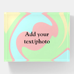 Simple acrylic pour marble add your text name cust paperweight