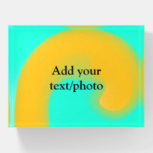 Simple acrylic pour marble add your text name cust paperweight