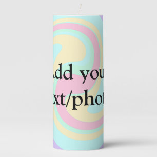 Simple acrylic pour marble add your text name cust pillar candle