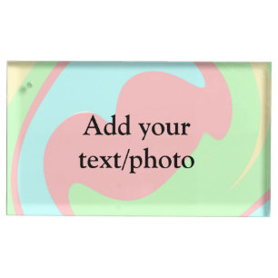 Simple acrylic pour marble add your text name cust place card holder