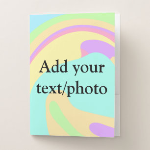 Simple acrylic pour marble add your text name cust pocket folder